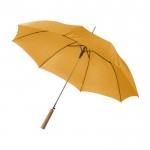 Handmatige paraplu met houten handvat kleur oranje derde weergave