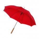 Handmatige paraplu met houten handvat kleur rood derde weergave