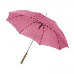 Handmatige paraplu met houten handvat kleur lichtroze derde weergave