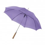 Handmatige paraplu met houten handvat kleur paars derde weergave
