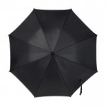 190T nylon paraplu met acht panelen kleur zwart tweede weergave