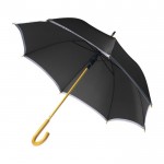 190T nylon paraplu met acht panelen kleur zwart derde weergave