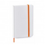 Wit gepersonaliseerd A6 notitieboekje kleur oranje