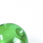 Vrolijk gekleurde strandbal met logo kleur groen vierde weergave
