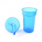 Transparant zomers glas (400ml) inclusief rietje kleur blauw tweede weergave