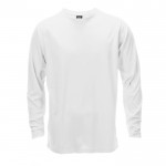 Ademend shirt met lange mouwen en logo in de kleur wit