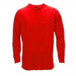 Ademend shirt met lange mouwen en logo in de kleur rood