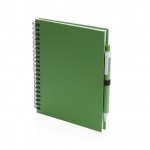 Promotie A5 notitieboekje met ringband en pen kleur groen
