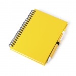 Promotie A5 notitieboekje met ringband en pen kleur geel eerste weergave
