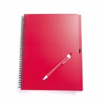 A4 notitieboekje met ringband en pen kleur rood eerste weergave