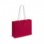 Mooie, jute tas met logo (draagkracht 9kg) kleur rood