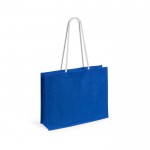 Mooie, jute tassen met logo (draagkracht 9kg) kleur blauw