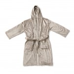 Luxe badstof badjas met capuchon en ceintuur kleur grijs tweede weergave