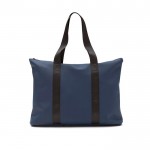 Lichtgewicht PU tas met opdruk en ritssluiting kleur blauw
