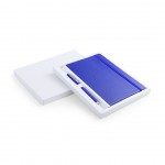 Set aan notitieboekje, pen en etui kleur blauw