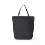 Non-woven tas met logo en ritssluiting kleur zwart