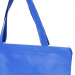 Non-woven tas met logo en ritssluiting kleur blauw eerste weergave