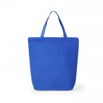 Non-woven tas met logo en ritssluiting kleur blauw