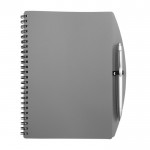 Hardcover notitieboekje en bijpassende pen A5 formaat kleur grijs eerste weergave