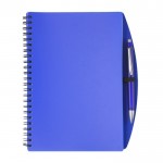Hardcover notitieboekje en bijpassende pen A5 formaat kleur blauw eerste weergave