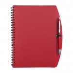Hardcover notitieboekje en bijpassende pen A5 formaat kleur rood eerste weergave