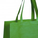 Non-woven bedrukte tassen met logo kleur groen eerste weergave