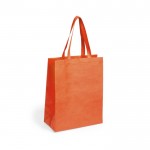 Non-woven bedrukte tassen met logo kleur oranje