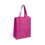 Non-woven bedrukte tassen met logo kleur fuchsia