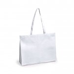 Mooie, non-woven tassen met logo kleur wit
