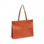 Mooie, non-woven tassen met logo kleur oranje