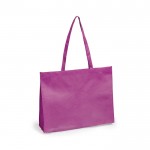 Mooie, non-woven tassen met logo kleur fuchsia