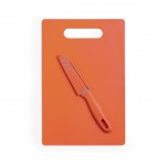 Set met snijplank en mes voor merchandising kleur oranje