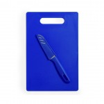 Set met snijplank en mes voor merchandising kleur blauw