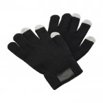 Tastbare handschoenen van polyester kleur zwart derde weergave
