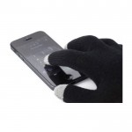 Tastbare handschoenen van polyester kleur zwart vierde weergave