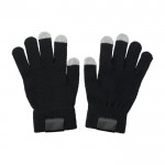 Tastbare handschoenen van polyester kleur zwart vijfde weergave
