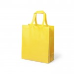 Bedrukte tas van gelamineerd non-woven kleur geel