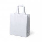 Gelamineerd, non-woven tassen met logo kleur wit