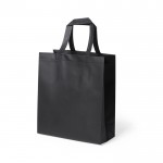 Gelamineerd, non-woven tassen met logo kleur zwart