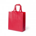 Gelamineerd, non-woven tassen met logo kleur rood