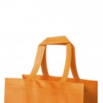 Gelamineerd, non-woven tassen met logo kleur oranje eerste weergave