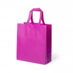 Gelamineerd, non-woven tassen met logo kleur fuchsia