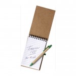 Kartonnen notitieblok met pen kleur groen tweede weergave