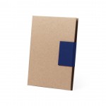 Notitieboekje met sluiting en kleurdetail kleur blauw
