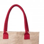 Medium sized jute tas met logo kleur rood tweede weergave