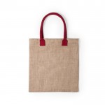 Medium sized jute tas met logo kleur rood