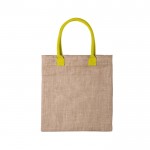 Medium sized jute tas met logo kleur geel