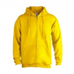 Promotionele hoodies met rits, 280 g/m2 in de kleur geel