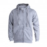 Promotionele hoodies met rits, 280 g/m2 in de kleur grijs