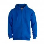 Goedkoop hoodie bedrukken met rits, 280 g/m2 in de kleur blauw